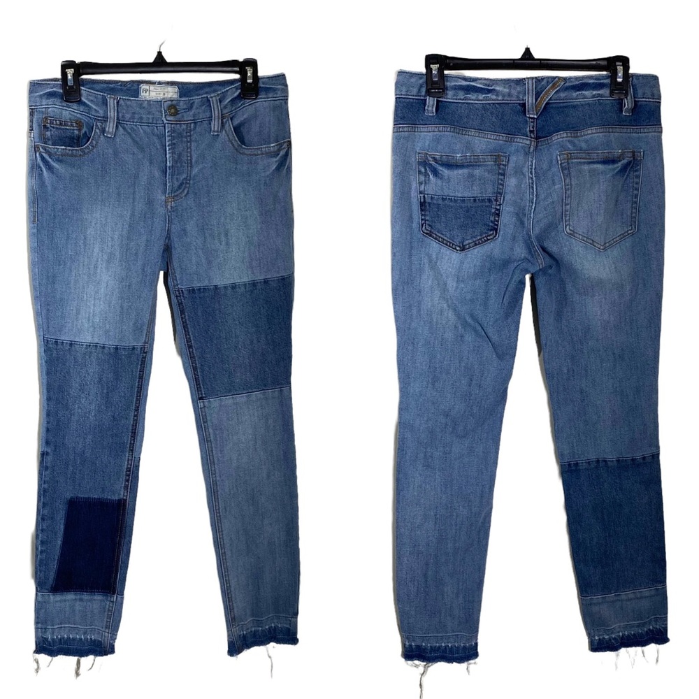 FREE PEOPLE Patchwork Skinny Jeans